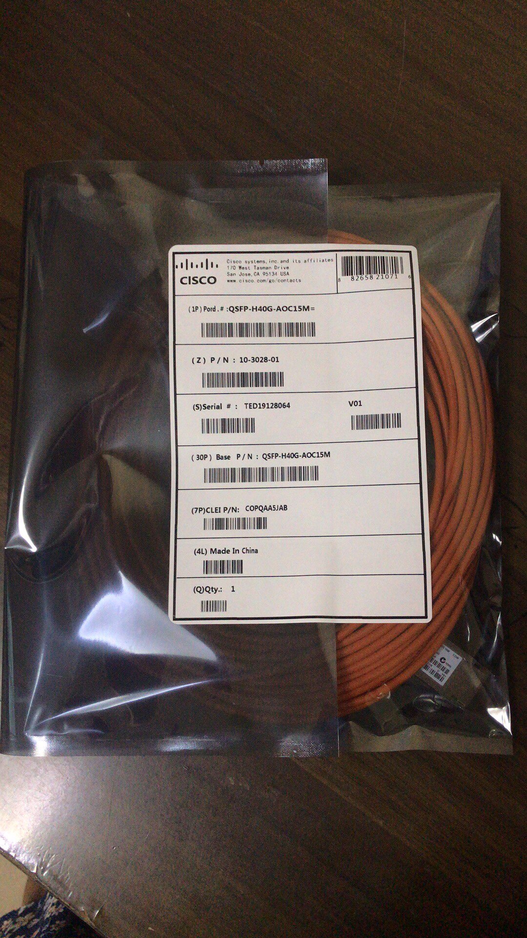 CISCO CISCO QSFP-H40G-AOC10M