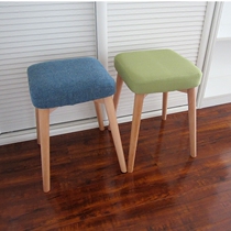 Nordic dressing table chair without backrest home simple dining chair home solid wood dressing nail stool Net red lazy man