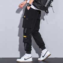 Overalls mens spring and autumn Korean fashion casual trousers loose sweatpants thin toe ankle-length pants autumn clothes