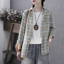 Han Suoyi Retro Art Spring and Summer New Cotton and Hemp Jacket Women's Loose Leisure Sunscreen Wear Thin Jacket