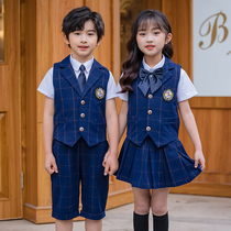 Primary school uniforms Summer clothing Childrens Western suit suit Inn College Wind Summer New Kindergarten Costume Graduation Suit