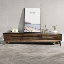 Black Walnuts Solid Wood TV Cabinet Nordic Modern Minima Light Lavish Living-room Ground Cabinet Small Family of drawers locker