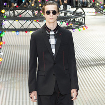 Men Casual Little West Suit Milan Walk Show Spring New Pint Fit Long Sleeve Black Minimalist Fashion Small Suit Jacket