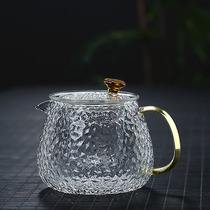 Japanese hammered glass pot handmade bubble teapot high temperature resistant household filter boiled tea Kung Fu Small Teapot tea water separation