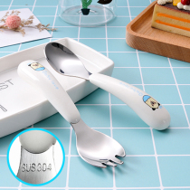 Crown door children spoon fork spoon one baby tableware spoon Fork set Portable