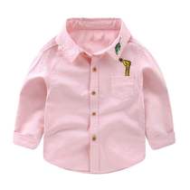 New new childrens boys spring and autumn shirts inch clothes village shirts mens cotton long-sleeved plaid shirts trendy pink tops