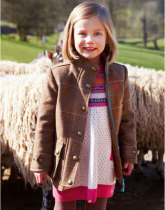 Huge cost-effective Jo-Girls-Tan girls spring and autumn knitted wool dress children 2-12 years old variegated blemishes