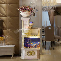 Fish tank aquarium large living room floor European home water-free ecological goldfish tank landscape water creative