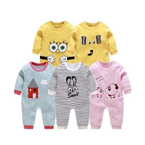 Baby jumpsuit autumn 2021 new boys and girls 0-2 years old baby climbing clothes long-sleeved pure cotton newborn romper