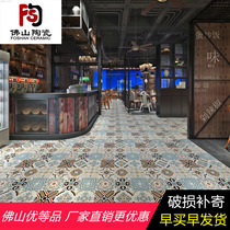 Mediterranean antique brick 600X600 dining room anti-slip floor tiles Living room tiles TV background wall Industrial wind tiles