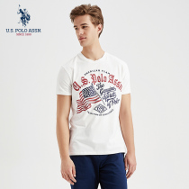 U S POLO ASSN summer mens short sleeve loose Tide brand trend print design pattern t-shirt men