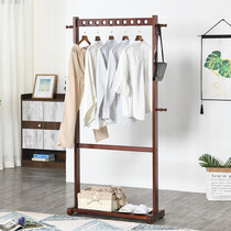  Solid wood hanger floor-to-ceiling modern simple wooden coat rack Household floor-to-ceiling coat rack shelf for hanging clothes