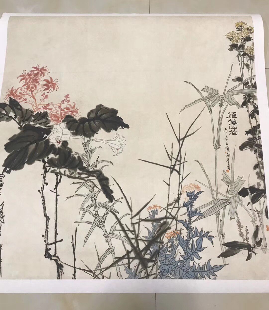 Pan Tianshou (Yanslug Mountain Flower) Xuan Paper Original Size HD Copy Size 60 * 60cm