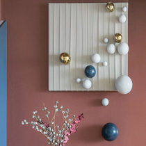 Three-dimensional physical device metal ball hanging painting modern simple luxury living room model room hotel abstract decorative painting
