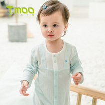 tmoo baby suit carpentry house conjoined clothes pure cotton newborn toddler sleepwear summer raw khaine thin air conditioning