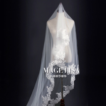 Marglisa beautiful European style bride lace headyarn 1 meter 2 meter 3 meter long tailing tour veil