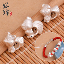 999 sterling silver DIY accessories twelve Zodiac mouse beads handmade beaded red rope bracelet necklace this year jewelry