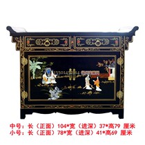 Yangzhou Lacquerware Factory Neoclassical lacquer art home decoration bone stone inlaid double-door double-drawer entrance decorative cabinet customization