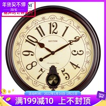 Japanese Lisheng European style retro fashion creative swing clock silent living room home Modern simple music wall clock
