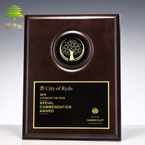 Walnuts Solid Wood Medal Custom Crystal Authorization Set Up With Honor Plaque Agent Plus Franchisees Thanks To Medal Gold Leaf Medal