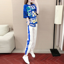 Hong Kong Tide brand summer Net red casual set womens 2021 new fashion foreign style short sleeve top two-piece womens