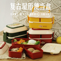 Homestas Day Style Retro Lunch Box Microwave Oven Heating Portable Insulation Suit Biker Lunch Box Lunch