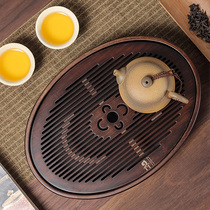 Pure Bamboo Tea Tray Water Storage Style Home Round Living Room Tea Tea Tray Extremely Simple Office With Walnuts Wood Color