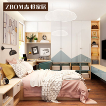 Zhibang Whole House childrens room custom up and down bed tatami bed whole wardrobe youth modern simple room