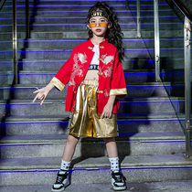 Girls hip-hop street dance costume suit childrens Chinese style Tang suit summer middle-aged childrens jazz dance Hanfu