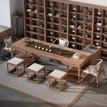 New Chinese Meditation Tea Table Solid Wood Tea Table Tea Table Chairs Combined Office Tea Room Kung Fu Bubble Tea Table Modern Brief
