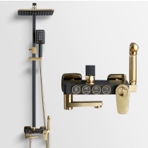 Germany NADISI NADISI bathroom black household light luxury shower set Full copper shower head booster