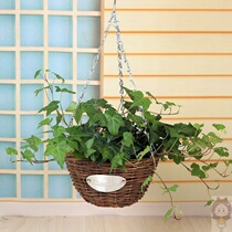 Plant hanging retro creative semi-circular living room big hanging basket green basket pastoral rattan flower basket rattan flower pot