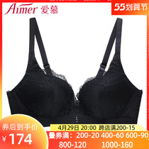 Clear Barn Adore Black no steel ring Poly Underwear 3 4 No Toon side collection Three rows of buckle thin bra AM171002
