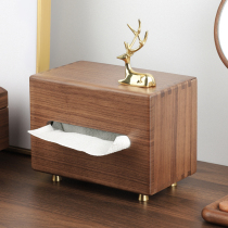 Black walnut tissue box new Chinese style high-end luxury living room coffee table drawing box car creative napkin paper box