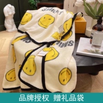 Hot sell French SMILEY smiley face milk fluff blanket cover blanket quilt soft warm and comfortable family gift box dress