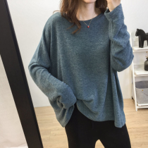 Long sleeve T-shirt women's 2020 spring new Korean version of lazy wind size slim loose simple casual bottoming coat