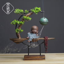 Back-turned incense stove New Chinese Pendulum Pieces Home Living Room Office Hung Incense Stove Creative Genguan Tabletop Decorations