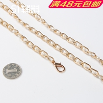Mouth gold mobile phone shell chain Pearl lanyard Leather bag Long chain halter neck oblique cross chain Personality womens luxury thin chain