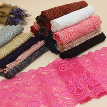 Black Lace fabric wide diy clothes accessories Stretch clothing accessories Skirt Neckline decorative collar