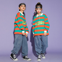 Children Hip Hop Wind Street Dance Boatwear Girls Jazz Dance Costumes Fewer Children Hiphop Suit Fall Walk Show Out