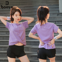  BAOYA sports t-shirt womens gym running training slim-fit top sexy fashion short-sleeved quick-drying yoga suit summer
