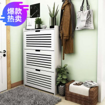 High-quality tipping shoe cabinet 17cm ultra-thin large capacity breathable Hollow can be customized custom-made living room cabinet Hall locker