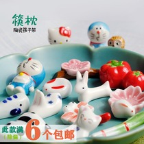 Heguang small chopsticks holder chopsticks cat rabbit owl whale cute desktop ornaments zakka