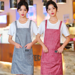 Waterproof and oil-proof apron for women's home kitchen 2021 new style customized home kitchen cooking and painting work clothes embroidered