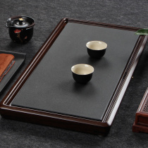 Taohualiwu Jinshi small stone tea sea ebony solid wood tea tray Household drainage tea table Kung Fu tea set