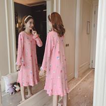 Sheng thin pajamas Princess 2019 long sleeve womens small junior high school dress dress dress cotton cotton spring and autumn skirt