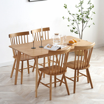 Nordic Solid Wood Dining Table And Chairs Home Small Family Dining Table Modern Minima White Oak Bookseller Black Walnuts Wood Desk