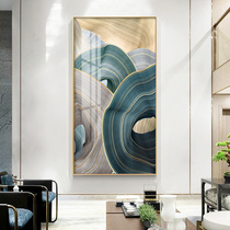 Modern simple porch decorative painting light luxury model room abstract household background wall hanging painting living room huge mural