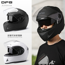 Electric battery car helmet Mens and womens four-season motorcycle head gray helmet Winter warm full helmet Half helmet helmet