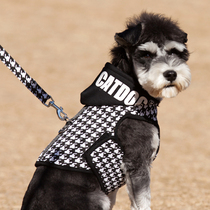 Small dog walking dog rope kitty Cat Plaid Clothing Teddy Bib Bear Outdoor Suit Pet Dog Dog Traction Rope Chest Harness